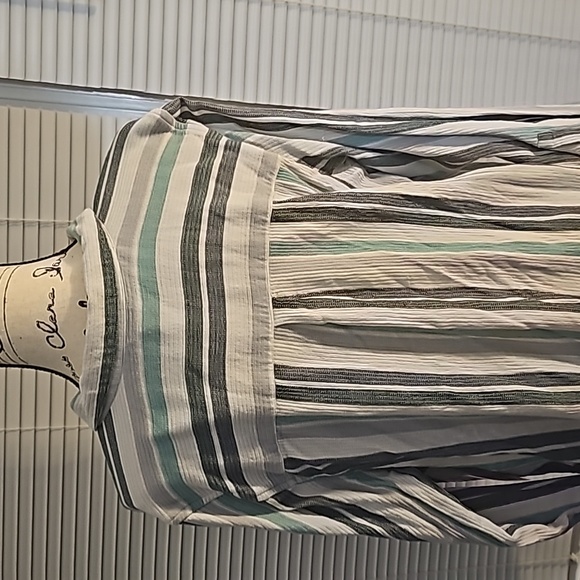 Sonoma Blue Striped Pull Over V Neck Blouse XL - Picture 6 of 11